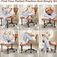 Meditation Chair Cross Legged ADHD Office Chair for Adults with Wheels Ergonomic Back Support and Leg Rest for Multi Position Criss Cross Sitting Kneeling and Yoga Height Adjustable, Leather Style