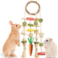 Rabbit Chew Toys Bunny Cage Hanging Toy and Treats Rattan Ring with Snacks for Rodent Pets Teeth Healthy