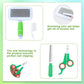 VCZONE 8 Pcs Small Animal Grooming Kit, Pink with Pet Nail Clipper and File, Flea Comb, Pet Shampoo Bath Brush, Pet Shedding Slicker Brush, Bath Massage Glove, Cleaning Comb (Green)