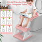 2 in 1 Potty Training Toilet Seat & Toddler Step Stool, Bottom Triangle Stability Toddler Toilet Seat, Adjustable Step & Seat Height Potty Seats for Toddlers Boys Girls (Pink)