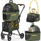 PAWZIDEA Double Pet Stroller with 2 Detachable Carriers, Portable Dog Crate for Car Travel & TSA-Approved Expandable Cat Carrier, Foldable Lightweight Jogger Stroller for 2–4 Cats or Small/Medium Dogs