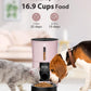 Petory Timed Automatic Cat Feeders - 4L Programable Dry Food Dispenser for Cats and Small Medium Dogs 6 Meals with Desiccant Bag Dual Power Supply 10S Voice Recorder