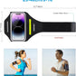 Arm Band for Phone for Running with Foldable Straps, 6.9‘’ Running Armband Phone Holder for iPhone 16 15 14 13 12 11 Pro Max Galaxy Pixel, Running Essentials for Women with Car Home Key Earphone Bag