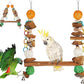 3-in-1 Parrot Toys Natural Coconut Fiber Parrot Hammock (Swing + Perch + Chew Toy) Natural Bird Perches for Medium Large Birds - 23" Bird Toys for Parrots Stand