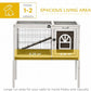 PawHut Wooden Rabbit Hutch, Indoor Elevated Guinea Pig Cage with Run, Ladder, Lockable Doors and Removable Tray, Coffee