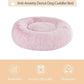 WNPETHOME Calming Dog Bed Cat Bed Donut, Faux Fur Pet Bed Self-Warming Donut Cuddler, Comfortable Round Plush Dog Beds (30 x 30 x 10 Inch, Light Pink)