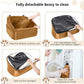 Dog Car Seat for Small Medium Dogs,Detachable Washable Dog Booster Seat Under 30lbs,Pet Car Seat Travel Bed with Storage Pockets and Dog Safety Belt（Brown