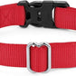 Mikivery Nylon Dog Collar with Quick Release Buckle Soft Adjustable Sturdy for Small Medium Large Dogs Red,L