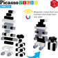 PicassoTiles 101pc Magnetic Puzzle Cube Set Black and White 1 Inch Construction Blocks STEM Educational Toy for Kids Age 3 Plus Sensory Learning Kit with Idea Book for Building and Creativity PMC101