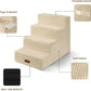 Dog Stairs for Bed 18.5" H, 4-Step Dog Steps for Small Dogs and Cats, Indoor Non-Slip Balanced Pet Stairs are Suitable for Puppy, Older Cat,Beige