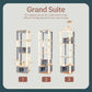 Ascentials - Grand Suite Cat Scratcher Playground - Tall Cat Tower Playground Structure, Sisal Scratching Areas, Grey Felt, Bamboo Veneer w/Linen & Velvet Surface Areas