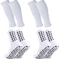 2 Set Grip Soccer Socks and Shin Guard Sleeves Non Slip Soccer Sleeve Socks for Men Women