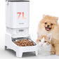 Automatic Cat Feeders, 7L/29 Cups Automatic Dog Feeder, Cat Food Dispenser, No-Jam Rotor, Up to 6 Meals for 2-15 mm Dry Food, with Elevated Stand, Stainless Steel Bowl