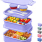 Lunch Box Adults Bento Box - 74 OZ All-in-One Stackable Lunch Box Containers for Adult Large Bento Box with Fork Spoon Sauce Boxes, Leakproof Lunchbox for Work School Dining Out,Macaron-Purple