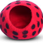 Woolygon Premium Felt Cat Cave Bed - Polka Dot Series - Wool Kitty Beds Handcrafted Kitten Caves Bed for Indoor Cats - Eco-Friendly Merino Wool, Foldable Cat Hideaway Cat Houses (Red/Black Dots)