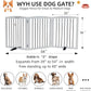 ZJSF Freestanding Panel Dog Gate for Indoor, Doorways,Stairs, or Hallways,Foldable Wooden White Dog Gates for House,Pet Gate for Dogs,Dog Fence, Puppy Gate,Support Feet Included,32 "Height-3 Panels