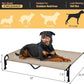 Veehoo XXL Outdoor Elevated Dog Bed, Raised Dog Cot for Extra Large Dogs, Cooling Washable Waterproof Pet Hammock Beds with Slope Headrest, Breathable Mesh and Sturdy Frame, XX-Large, CWC2204