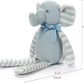 100% Organic Cotton Baby Elephant Stuffed Animal 7.1" | Blue Soft Toy for Newborn