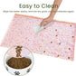 Ptlom Dog Food Mat Anti-Slip Dog Bowl Mats for Food and Water, Waterproof Pet Placemat Prevents Messy Spill to Floor, Silicone Puppy Feeding Tray for Small, Medium and Large Dogs Cats, Pink