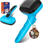 Dog Self Cleaning Slicker Brush for Shedding, Ideal for Short Long Haired Dogs, Including Cat. Removes Loose Fur, Undercoat, Mats, Tangled Hair. Suit for Large Medium Small Animal. Blue