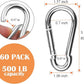 Spring Snap Hooks M5 M6 M8 M10 Carabiner Heavy Duty Carabiner Clips Galvanized Steel Quick Links Caribiniers Hammocks Hooks for Camping Hiking Outdoor Swing Pet Leash Gym