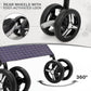 MoNiBloom 4 Wheels Pet Stroller, Easy-Fold Umbrella Shaped Dog Cat Jogger Stroller w/Storage Bag & Visible Mesh for Small/Medium Dogs Cats Plaid