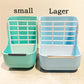 HERCOCCI PET Feeder and Water Bottle Set, Large Blue (500ml), Durable Hay Food Bin Feeder, Food Bowl, Gravity-Fed Water Dispenser for Rabbit, Guinea Pig, Chinchilla