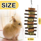 Rabbit Chew Toy,Bunny Chew Toys for Teeth Grinding,Natural Apple Branch Teething Sticks with Hay Grass Cake Improve Dental Health Bunny Hanging Chew Toys for Rabbits,Chinchillas,Hamster (4 Pcs)