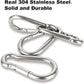 Stainless Steel Spring Snap Hook Carabiner M6 M8 M10 Heavy Duty Carabiner Clip Spring Clips Keychain 5/16 Inch Quick Links for Backpack, Hammocks, Camping, Swing(16/30/10PCS)