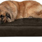 Furhaven Orthopedic Dog Bed for Large Dogs w/ Removable Bolsters & Washable Cover, For Dogs Up to 125 lbs - Plush & Suede Sofa - Espresso, Jumbo Plus/XXL