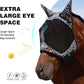 Harrison Howard Pro LumiVista Horse Half Face Fly Mask Large Eye Space with Ears UV Protection for Horse Iridescent Prints M