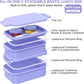 Lunch Box Adults Bento Box - 74 OZ All-in-One Stackable Lunch Box Containers for Adult Large Bento Box with Fork Spoon Sauce Boxes, Leakproof Lunchbox for Work School Dining Out,Macaron-Purple