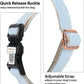 Dog Collar with Waterproof AirTag Holder & Anti-Lost QR Code, Cute Bling Warpping Adjustable Width for Small Medium Large Pet (Light Blue, M)