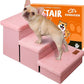 Dog Stairs with Furry Lids 18" H, 3-Step Wider Dog Steps with Storage for Small/Medium/Large Dogs Cats, Folding Sturdy Pet Stairs Climbing Bed or Sofa, Ramp for Car Hold Up to 200 lbs, Pink