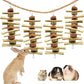 kathson 4 Pcs Bunny Chew Toys for Teeth,Rabbit Hanging Chew Toy Grinding Natural Sweet Bamboo Sticks with Timothy Hay Grass and Carrot Cake for Improve Rodent Small Animals Dental Health