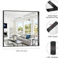 Black Bathroom Mirror, 30x30 Inch Rectangular Framed Mirror, Large Wall Mounted Bathroom Vanity Mirror Over Sink for Bedroom,Restroom, Living Room, Hangs Vertically or Horizontally