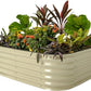 Vego garden Raised Garden Bed Kits, 17" Tall 6 in 1 Modular Metal Raised Planter Bed for Vegetables Flowers Patio Ground Planter Box-Pearl White