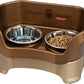 Neater Pet Brands Neater Feeder Deluxe Mess Proof Dog Bowls Elevated for Medium Dogs 19-40 lbs, Made in USA, No Spill Raised Dog Food Bowl Stand Feeding Station, Food and Water Bowl Set, Bronze