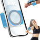 TOPGO Magnetic Running Phone Holder for iPhone, HD Mirror & Extendable Anti-Drop Rope for Gym/Yoga, 360° Rotatable Wrist Phone Holder, Fits iPhone 16 Pro & Android (Blue, 2 Straps)