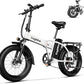 Foldable Electric Bike for Adults, 30+MPH, 48V 20Ah Removable Battery up to 80Miles, 20" Fat Tire Peak 1000W Motor Dirt Ebike Adult Electric Bicycle for City Commute Beach Mountain Adventurous E Bike