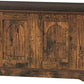DINZI LVJ Shoe Bench, Entryway Storage Bench with Doors, Cushion, 2-Tier Shoe Rack with 8-Cubby, 47.2”L x 13.8”W Shoe Organizer Cabinet, Adjustable Shelf, Living Room, Bedroom, Rustic Brown