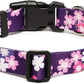 Mercano Adjustable Dog Collar - Special Design Patterns, Soft Nylon Comfortable Sturdy Pet Collar for Small Medium Large Dogs (XS, Floral Pink)