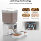 Automatic Cat Feeder for 2 Cats - 8L/34 Cups Large Capacity Auto Food Dispenser with LCD Screen, 2 Food Trays, Timed Cat Feeder, Up to 50 Portions 6 Meals Per Day, Keep Fresh, White