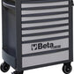 Beta RSC24 Heavy Duty Rolling Tool Cabinet, 8 Drawers, Light Grey, Ball Bearing Slides, Rubber Mat Liners, 5" Casters, Anti-Fall Edge Worktop, 1760 lbs Load Capacity, Made in Italy