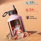 Water Bottle Insulated 64 oz with Straw & 3 Lids, Coolflask Half Gallon Water Jug Large Metal Stainless Steel Wide Mouth, Non-BPA Keep Cold 48H Hot 24H, Bubblegum Princess