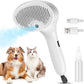 3 In 1 Cat Brush, Anti-Static Dog Brush One-click Self-cleaning Comb for Furry Pet, Rechargeable USB Cat Steam Brush for Shedding, Horse and Dog