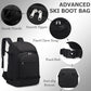 JIANYA Ski Boot Bag, 50L Waterproof Travel Backpack for Snowboard, Ski Helmet, Goggles, Gloves & Accessories, Gray