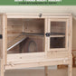 GUTINNEEN Guinea Pig Cage Rabbit Cage Indoor with Chew-Proof Edges, Clean Deep Tray, Leakproof PVC Layer, Small Animals Cage with Adjustable Legs - Natural Wood Color