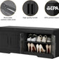 2-Tier Storage Bench, Shoe Bench with Thickened Padded Seat Cushion, Entryway Bench with 4 Doors, Adjustable Shelf, 13.8" D x 45.3" W x 18.5" H, for Entryway, Living Room, Bedroom, Black