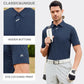 Esabel.C Jacquard Golf Shirts for Men Moisture Wicking Short Sleeve Performance Dry Fit Active Mens Polo Shirts